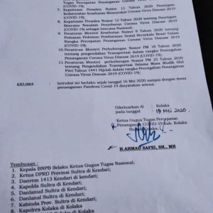 Gugus Tugas Berlakukan Pembatasan Keluar dan Masuk Wilayah Kolaka