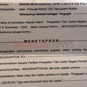PTUN Kendari coret gugatan Sainal Amrin