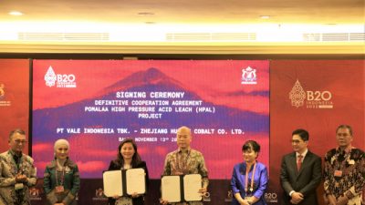 PT Vale Indonesia Menandatangani Perjanjian Definitif dengan Zhejiang Huayou Cobalt Co.
