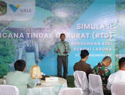 PT Vale Simulasi Rencana Tindak Darurat Bendungan Seri Sungai Larona di Malili