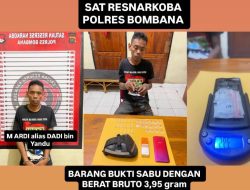 Satresnarkoba Polres Bombana Amankan Tindak Pidana Penyalahgunaan Narkotika