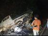 Lakalantas Tunggal Satu Unit Mobil Pick Up Terbakar